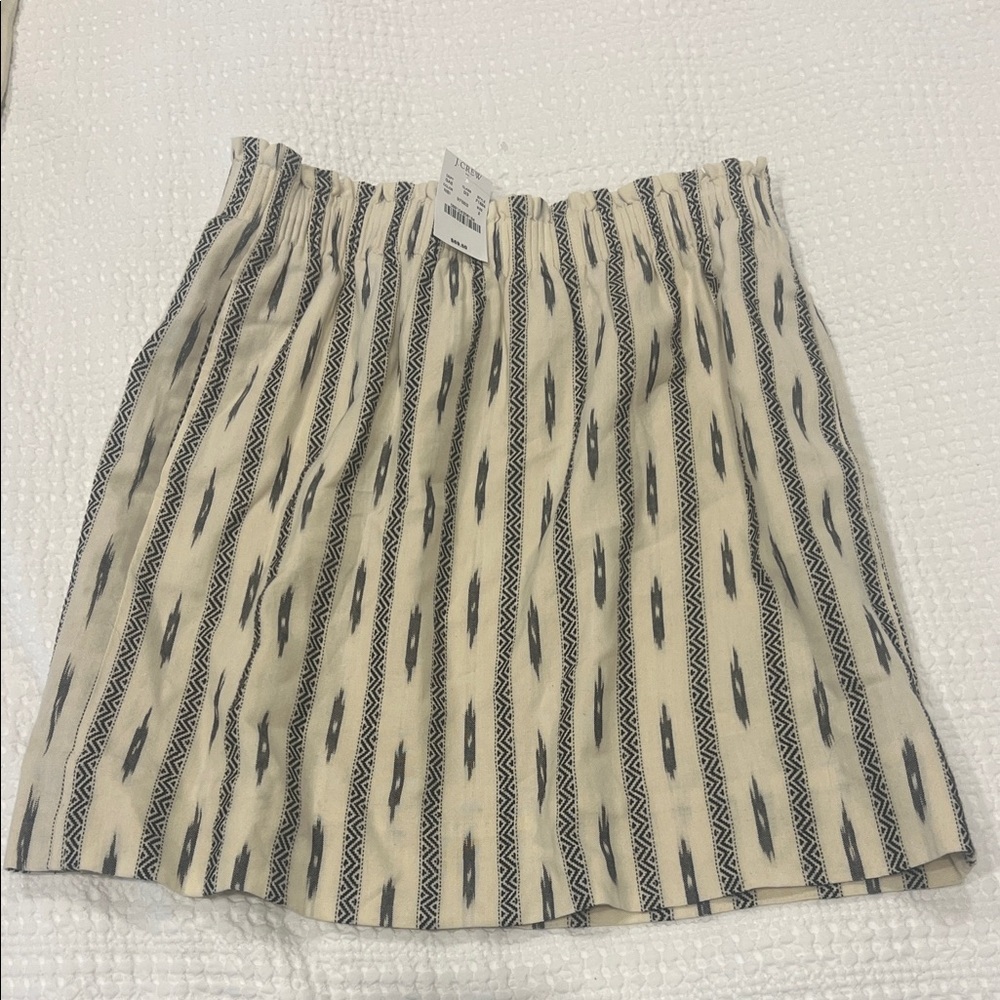 J. Crew Cream and Black A-Line Skirt
